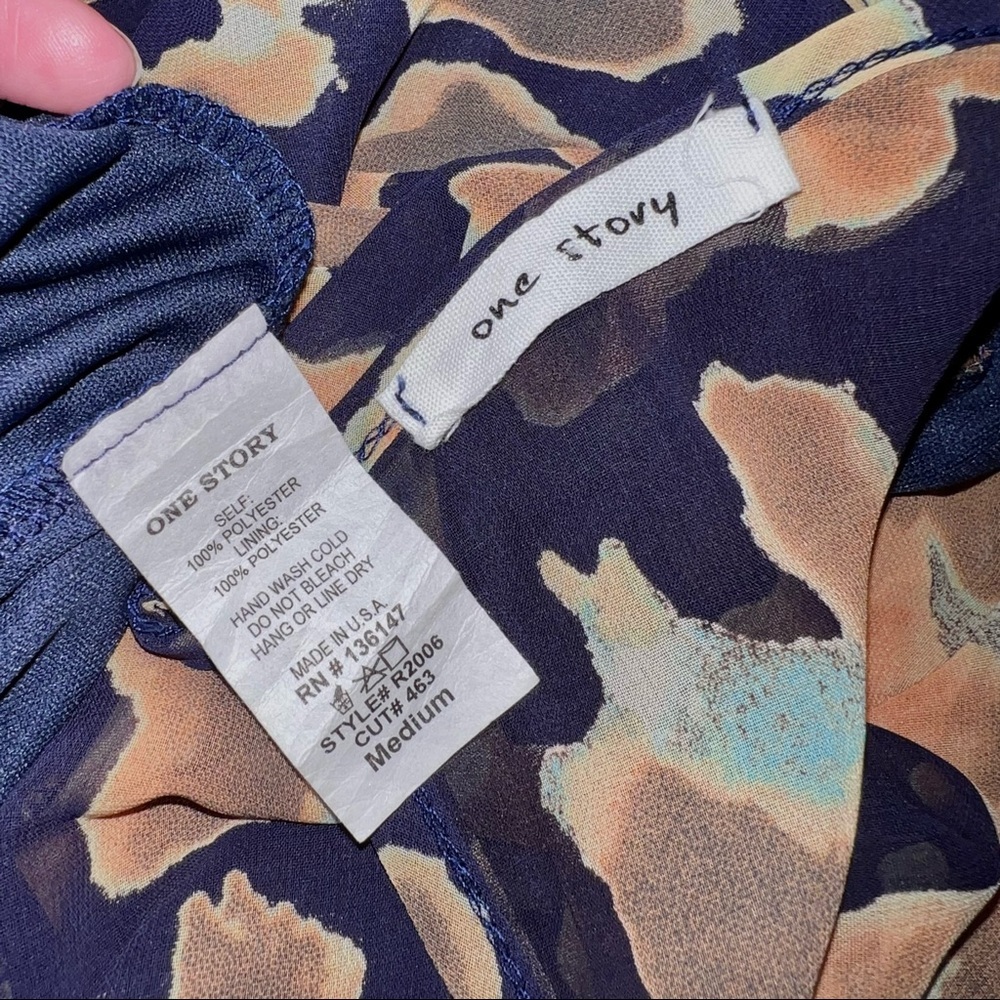 One Story 90s Sheer Overlay Abstract Romper Shorts USA Made Women’s M - Picture 6 of 7